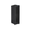 Szafa instalacyjna Rack stojąca 19" 42U 600x1000 czarna drzwi perforowane LCD Lanberg (flat pack) V2