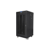 Szafa instalacyjna Rack stojąca 19" 22U 600x600 czarna drzwi perforowane LCD Lanberg (flat pack)