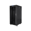 Szafa instalacyjna Rack stojąca 19" 27U 800x1200 Drzwi Szklane czarna Lanberg (flat pack) LCD