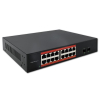 Switch niezarządzalny Qoltec przełącznik sieciowy Gigabit Ethernet | 16x RJ45 | 2x SFP | 1000 Mb/s