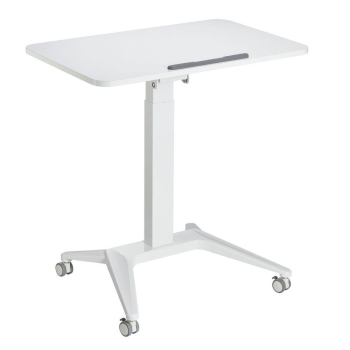 Biurko stolik mobilny na laptop Maclean MC-453W białe pneumatyczna regulacja wysokości 80x52cm 8kg max 109cm wys.