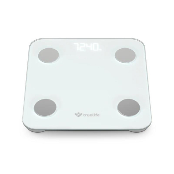 Waga diagnostyczna bluetooth TrueLife FitScale W1 BT biała kolorowy LCD 0,2 ~ 180 kg iOS, Android