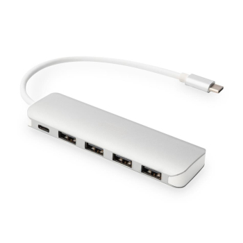 Hub USB DIGITUS 4-portowy USB 3.0 SuperSpeed z Typ C PD 3.0 aluminium