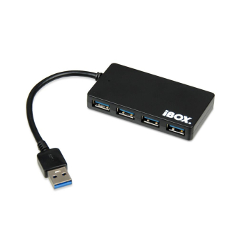 Hub USB iBOX IUH3F56 4xUSB 3.0, SLIM czarny