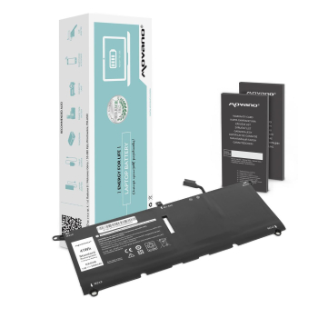 Bateria Movano do notebooka Dell XPS 13 (9370), 13 (9380), Latitude 13 (3301), 13 9370, 13 9380, DXGH8, G8VCF (7.4V-7.6V) (5500 mAh)