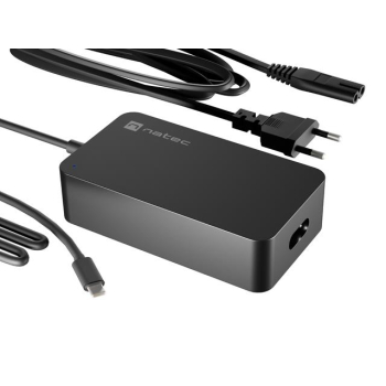 Zasilacz sieciowy uniwersalny ładowarka Natec Grayling GaN USB-C 65W do laptopów, tabletów, telefonów