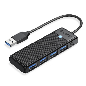 Hub USB-A Orico PAPW4A-U3-015-BK-BP 4x USB-A 3.0 5Gbps czarny