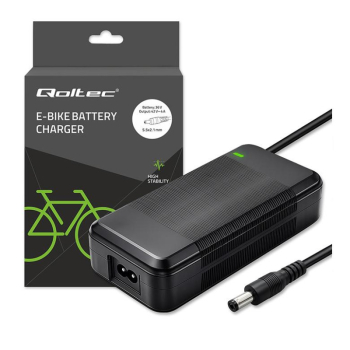 Ładowarka Qoltec do roweru skutera elektrycznego 36V | 42V | 4A | 5.5*2.1 +kabel zasilający