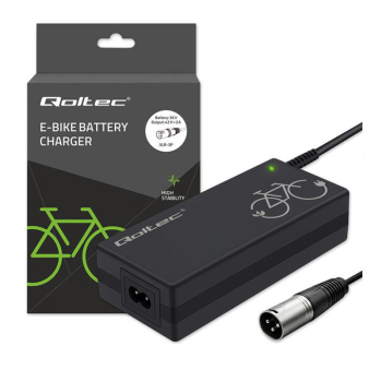 Ładowarka Qoltec do roweru elektrycznego 36V | 42V | 2A | 3P XLR-18mm +kabel zasilający