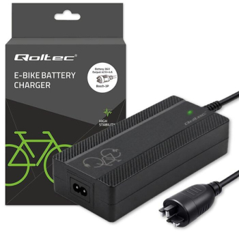 Ładowarka Qoltec do roweru e-bike 36V | 42V | 4A | wtyczka Bosch + kabel zasilający