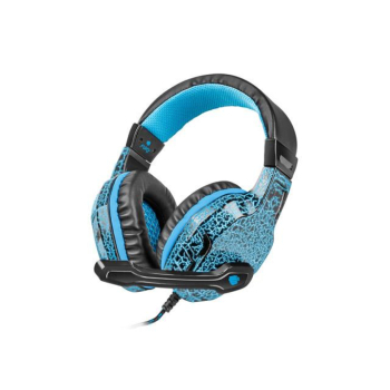 Słuchawki z mikrofonem Fury Hellcat LED Gaming czarno-niebieskie