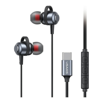 Słuchawki z mikrofonem Usams EP-48 stereo USB-C szare