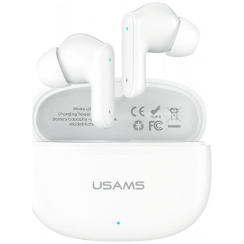 Słuchawki z mikrofonem Usams E05 TWS Bluetooth 5.0+ stacja dokująca - białe