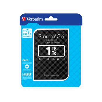 Dysk zewnętrzny Verbatim 1TB Store 'n' Go 2.5" 5400 USB 3.0 czarny