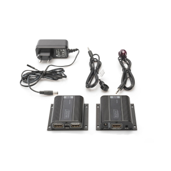 Przedłużacz/Extender DIGITUS HDMI do 50m Cat.6/7 UTP, 1080p 60Hz FHD, HDCP 1.2, IR, audio(zestaw)