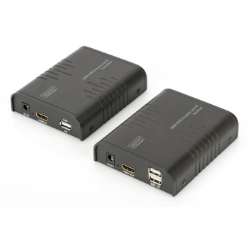 Przedłużacz/Extender DIGITUS KVM HDMI+USB 120m po Cat.6 UTP/IP 1080p FHD 60Hz audio (zestaw)