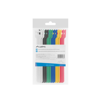 Organizer kabli Lanberg rzep 12mm x 15cm multikolor 12 sztuk
