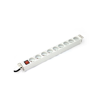 Listwa zasilająca DIGITUS 19'' 9 gniazd 2P+Z, kabel dł. 2m +wtyk C14, wyłącznik
