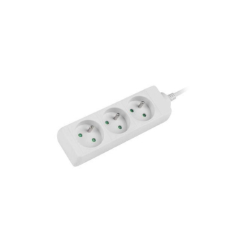 Listwa przedłużacz Lanberg 1,5m biała 3x 230V PL, kabel wykonany z pełnej miedzi