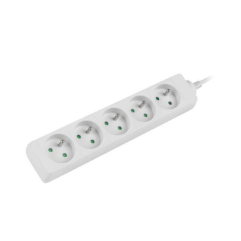 Listwa przedłużacz Lanberg 1,5m biała 5x 230V PL, kabel wykonany z pełnej miedzi