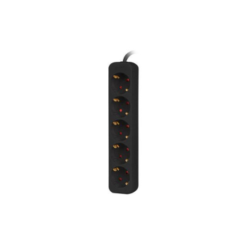 Listwa przedłużacz Lanberg 3m czarna 5x 230V Schuko, kabel wykonany z pełnej miedzi