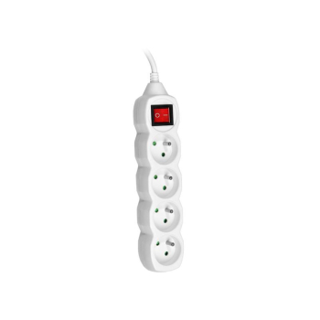 Przedłużacz TRACER PowerCord 3,0m (4 gniazda, wyłącznik, biały)