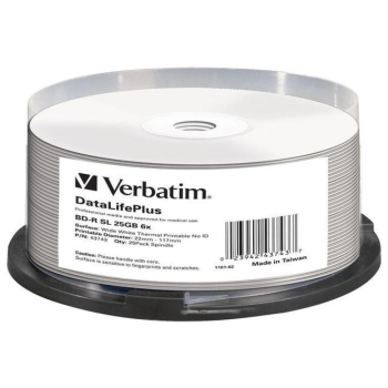Płyty BD-R Verbatim 25GB X6 DL+ printable thermal NO ID (Cake 25)