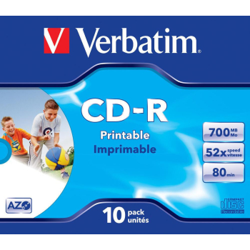 Płyty CD-R Verbatim 700MB AZO printable (10 Jewel Case)