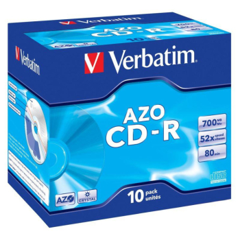 Płyty CD-R Verbatim 52x 700MB (Jewel Case 10) CRYSTAL