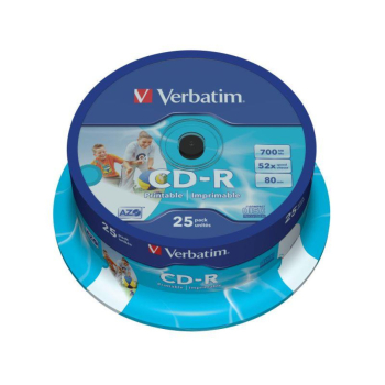 Płyty CD-R Verbatim 52x 700MB (Cake 25) WIDE PRINTABLE
