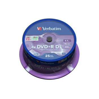 Płyty DVD+R Verbatim 8.5GB X8 Double Layer (25 Cake)