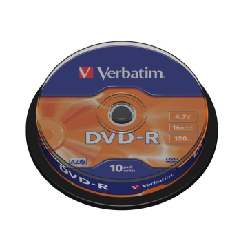 Płyty DVD-R Verbatim x16 4.7GB Matt Silver (Cake 10)
