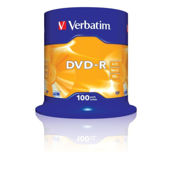 Płyty DVD-R Verbatim 16x 4.7GB (Cake 100) MATT SILVER
