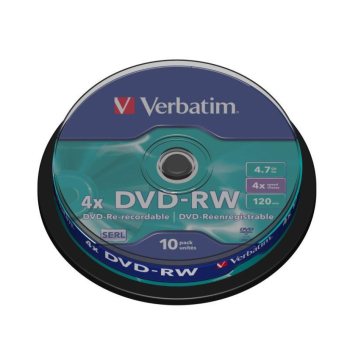 Płyty DVD-RW Verbatim 4x 4.7GB (Cake 10) MATT SILVER