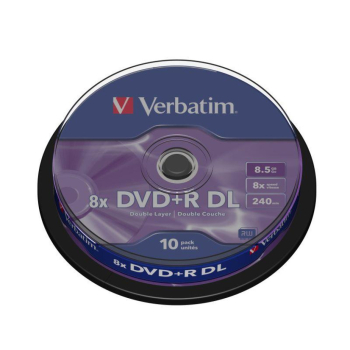 Płyty DVD+R DL Verbatim 8x 8,5GB Matt Silver (Cake 10)