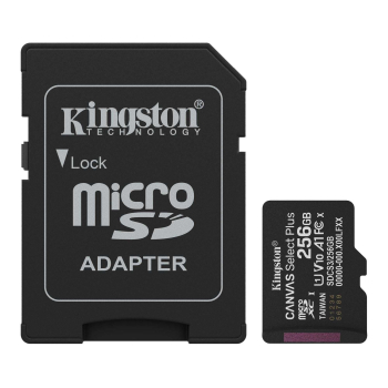 Karta pamięci Kingston microSD Canvas Select Plus 256GB Class 10 UHS-I U3 V30 A1 + adapter