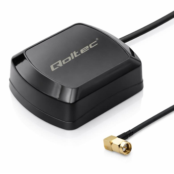 Antena GPS Qoltec GLONASS z podstawą magnetyczną | dookólna | 28dBi | SMA RA