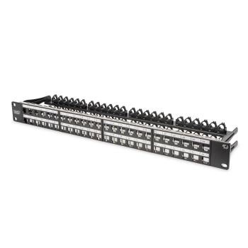 Patch panel pusty DIGITUS 19" 48 port 1U do modułów keystone (RAL 9005)
