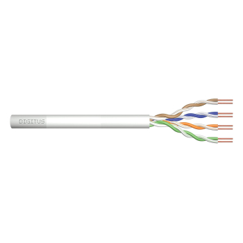 Kabel teleinformatyczny instalacyjny DIGITUS kat.5e, U/UTP, Eca, drut, AWG 24/1, PVC, 305m, szary, karton