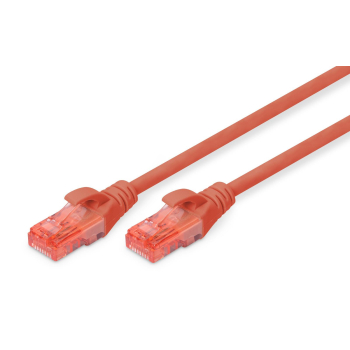 Patchcord DIGITUS UTP kat. 6 0,5m PVC czerwony