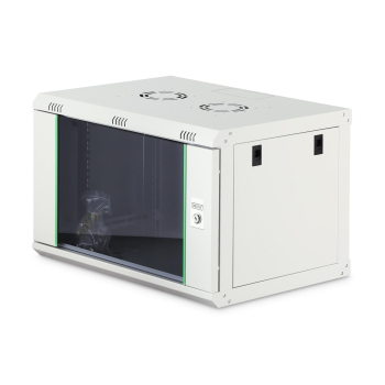 Szafa sieciowa wisząca jednosekcyjna DIGITUS Dynamic 19" 7U, 600x450, drzwi szyba, szary, niezmontowana, 60kg