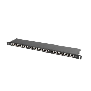 Patch panel Lanberg PPS6-0024-B 24 port 0.5U kat.6 ekranowany czarny