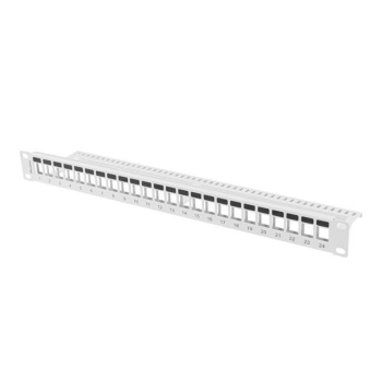 Patch panel pusty Lanberg PPKS-1024-S 24 port 1U 19" do modułów keystone szary