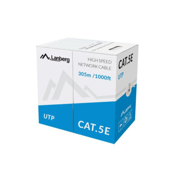Kabel UTP Lanberg 100Mb/s 305m drut CCA niebieski