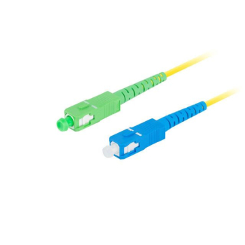 Patchcord światłowodowy Lanberg SM SC/APC-SC/UPC SIMPLEX 3.0mm LSZH G657A1 3m żółty