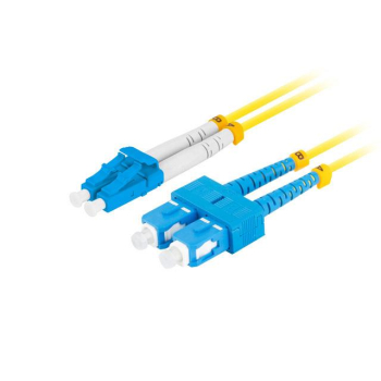 Patchcord światłowodowy Lanberg SM SC/UPC-LC/UPC DUPLEX 3.0MM LSZH G657A1 0.5m żółty