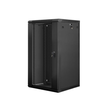 Szafa instalacyjna Rack wisząca 19" 22U 600x600 czarna Lanberg (flack pack)