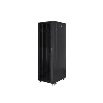 Szafa instalacyjna Rack stojąca 19" 42U 800x800 Drzwi Szklane czarna Lanberg (flat pack)