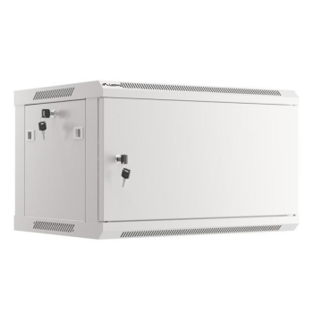 Szafa instalacyjna Rack wisząca 19" 6U 600x450 szara drzwi metalowe Lanberg (flat pack)