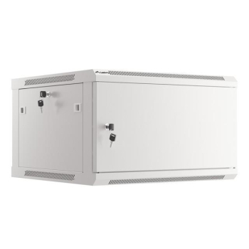 Szafa instalacyjna Rack wisząca 19" 6U 600x600 szara drzwi metalowe Lanberg (flat pack)
